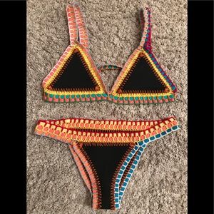 Crotchet rainbow bikini